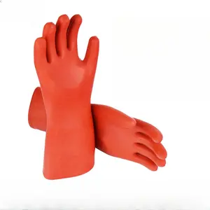 Gants de travail à usage général isolés 400V en caoutchouc épais et durable imperméable avec matériau Spandex antidérapant tailles XS et XL