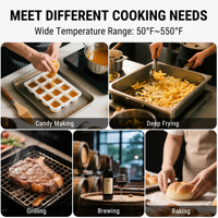 Termometer Permen ThermoPro TP520C 9 inci dengan Penjepit Panci, Termometer Minyak Goreng untuk Cokelat, Karamel, Penggorengan, Pembuatan Bir & Memanggang