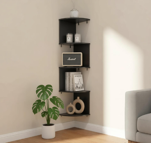 Estante Esquinero Triangular Simple de Madera y Plástico Multicapa para Almacenamiento del Hogar, Organizador de Artículos Diversos - Product Image 6