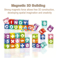 EPT Blocs Magnétiques Portables Mini - 40 Pièces Cubes Alphabet & Chiffres, Jouet Éducatif de Voyage pour l'Apprentissage des Mathématiques et de l'Orthographe en Maternelle