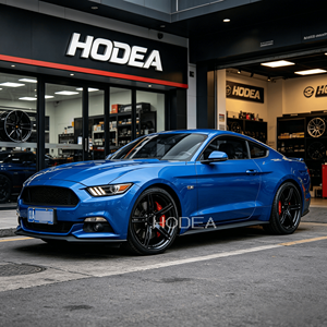 5 <span class=keywords><strong>Ruedas</strong></span> Forjadas Negras Brillantes de Doble Radiación de 18-22 Pulgadas, Llantas Monobloque Personalizadas 5x112 5x120 para BMW Tesla Audi - Product Image 6