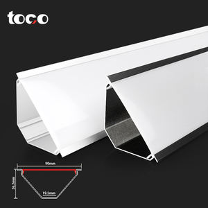 Canale di profilo lineare in lega di alluminio resistente <span class=keywords><strong>45</strong></span> gradi angolo superiore del soffitto interno illuminazione a soffitto nero Sliver profilo LED nuovo - Product Image 1