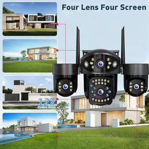 كاميرا شمسية 4G بأربع عدسات بدقة 8 ميجابكسل وشاشة 3 بوصات مع تسجيل فيديو طوال اليوم وتتبع الحركة البشرية وكشف الحركة وصوت ثنائي الاتجاه وألوان ليلية ونهارية وبطاقة ذاكرة 256 جيجابايت - Product Image 4