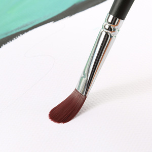 Lot de 6 pinceaux de peinture à l'huile pour artiste, en nylon rouge bordeaux de haute qualité, avec manche long en bois noir et poils en acrylique en forme de <span class=keywords><strong>noisette</strong></span>, fournitures d'art - Product Image 4