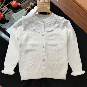 2024 nuevo diseño Blusa de manga larga suéteres para niños niñas abrigo azul primavera otoño ropa para niños ropa exterior de Vietnam