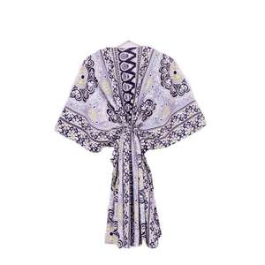 Kaftan en coton de luxe style doux à taille naturelle pour femme, imprimé indien, écologique, coupe ample, pour l'été et les loisirs printaniers - Product Image 4