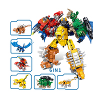 Bloques de Construcción Robot 6 en 1, Juguete de Construcción de Dinosaurios Mecha, Juego de Ladrillos Educativos, Juguetes DIY