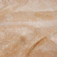 Magnifique Tissu Crêpe Chiffon Lurex Métallique Soie Dorée Argentée Respirant pour Vêtements Femme Homme Foulard Sari Écharpe Confection