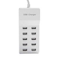 Chargeur mural USB Station de charge USB intelligente 10 ports 30W OTP pour plusieurs appareils - Compatible avec les smartphones, les ordinateurs portables et les ordinateurs