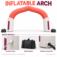 Arche gonflable grand format en tissu imperméable et durable, design haute visibilité, installation facile, taille et couleur personnalisables pour la publicité sportive