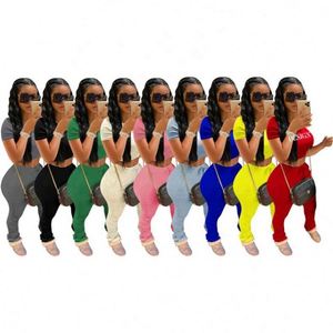 Traje de Verano para Mujer, Manga Corta con Pantalones, Logotipo Personalizado y Diseño Propio Bordado, Traje Liso con Patrón Sólido - Product Image 3