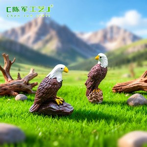 Figurine d'aigle chauve en résine Weij, miniature, pour simulation de micro-paysage, accessoires de décoration de scène DIY, petite taille pour bureau - Product Image 4