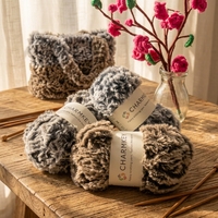 Fil à tricoter en fausse fourrure douce, fil à crocheter en peluche pour écharpe, chapeau, couverture, ours en peluche, adapté au tricot à la main et aux travaux manuels au crochet