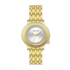 นาฬิกาควอตซ์ทรงรีแบบใหม่ OEM ODM ผลิตตามสั่ง ตัวเรือนสแตนเลสสตีล 316L สีทองบางเฉียบ นาฬิกาข้อมือผู้หญิงสุดหรู ขนาด 32 มม. เครื่องควอตซ์ญี่ปุ่น - Product Image 3