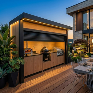 <span class=keywords><strong>Cucina</strong></span> Esterna di Lusso in Acciaio Inox SS304 Antimuffa con Tettoia, Struttura Metallica, Pod BBQ da Esterno con Tapparelle Avvolgibili - Product Image 2