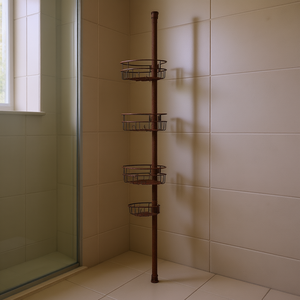 Étagère d'angle de douche 39 à 125 pouces de haut, 4 niveaux, en acier inoxydable, résistante à la rouille, à fixation murale, pour salle de bain - Product Image 2