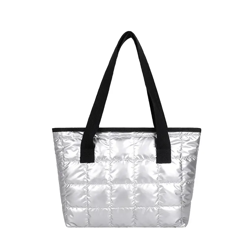 J20831 2022 Autumn and Winter new cotton-padded clothes bag Diamond Plaid women's large capacity handbag