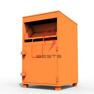 Waterproof Recycled Textile Donation Bank Book Clothes Shoes Drop Bin Box For Sheet Metal Steel Shoes Clothing Donation Bin