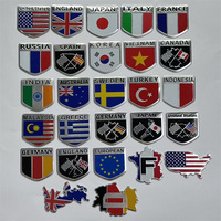 3D Alliage d'Aluminium Italie France Suède Royaume-Uni Drapeau National des États-Unis Autocollant de Voiture Badge Grille Emblèmes Moto Décalque Décoration Logo