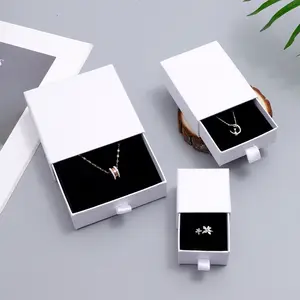 Thick Paper Necklace Ring Earring Bracelet Carton Packaging Boxes Custom Jewelry Box Drawing Hardcover Paper Packaging boxes