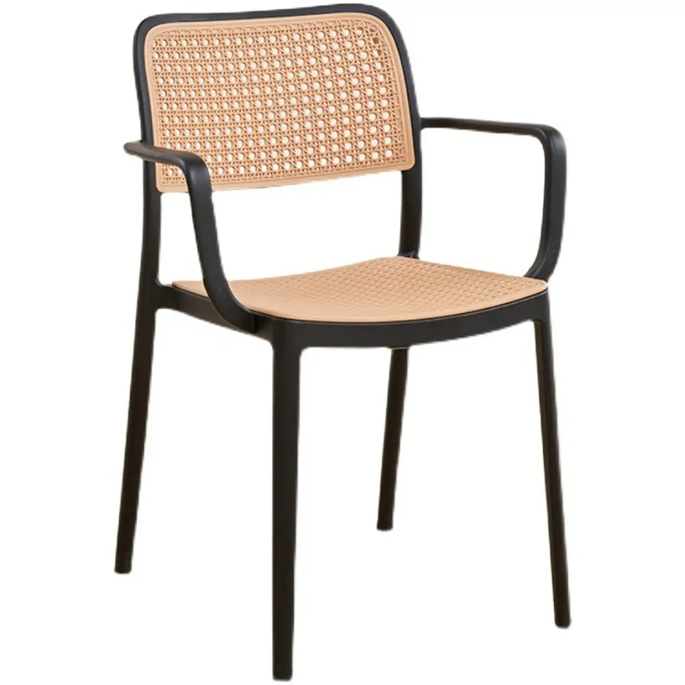 Silla de ratán nórdico moderna para Banquete de Hotel, silla de comedor de ratán negro de madera, para sala de estar, restaurante, cafetería