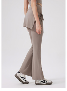 Wholesale Ladies Wrap Tie Skirt Overlay <b>Flare</b> Yoga <b>Leggings</b> Naked Soft Stretch Breathable Daily Walking Pilates Athletic Pants - Product Image 3
