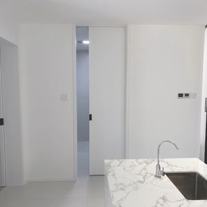 Porte coulissante de salle de bain intérieure simple en bois porte de poche cachée - Product Image 3