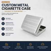 Boîte à cigarettes portable en métal argenté rayé, étui à cigarettes en métal, porte-cigarettes de poche vierge pour impression de logo personnalisé