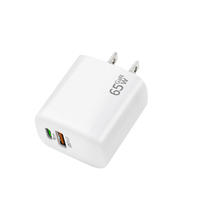 Chargeur mural USB 65W à charge rapide, prise US/EU, adaptateur d'alimentation pour téléphone portable compatible QC4.0 35W