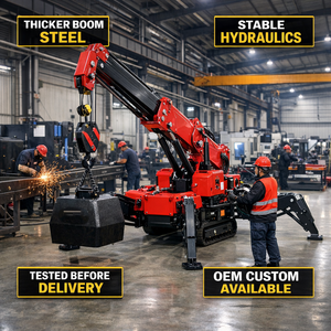 Grúa Araña Eléctrica Diésel Portátil, Grúa Móvil Todoterreno, Mini Grúa Oruga con Pluma, Grúa de Elevación con Pantalla de Torque - Product Image 4