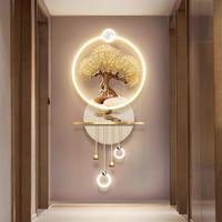 Lampe murale LED 3D de luxe haut de gamme, arbre de la fortune, décoration d'intérieur, peinture murale suspendue avec style Art déco, motif nature morte