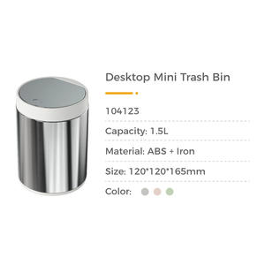 Mini Bote de Basura de Escritorio Cilíndrico de Acero Inoxidable Blanco, Amarillo Limón, Verde Esmeralda, Contenedor de Residuos para Interiores, Oficina, Dormitorio, Mesita de Noche - Product Image 5