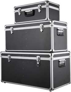 IKayaa 3pcs Strumento di Alluminio Scatole di Caso di Caso di Volo Petto Scatole di Immagazzinaggio <span class=keywords><strong>Contenitore</strong></span> Con Serratura Grande/Medio/Piccola Dimensione con Maniglie - Product Image 5