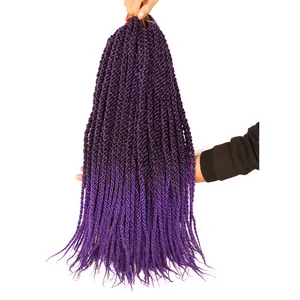 Granel trança cabelo molhado e ondulado trança tranças caixa 3D roxo cabelo humano