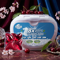 Sampel Gratis 22g Pod Parfum Premium untuk Cuci Pakaian OEM ODM 8X Pembersih Mendalam Pengunci Warna Tanpa Fluoresen untuk Pakaian Dalam dan Pakaian Intim