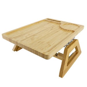 Venta directa de fábrica de bandejas de bambú para reposabrazos de sofá, platos de desayuno para el hogar, mesas con clip para sofá, mesas plegables portátiles para sofá. - Product Image 2