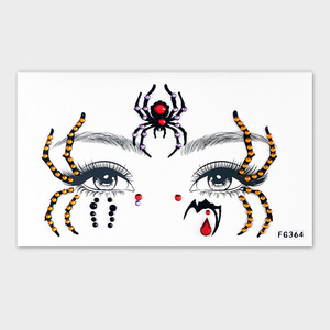 Halloween Face Rhinestone Stickers Spider Witch Dark Style Makeup Party Stage Performance FG364 - Product Image 2