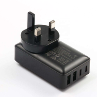 Chargeur mural HNT Factory 40W Slim GaN 2C2A, adaptateur de charge rapide PD3.0, prise détachable UK EU AU pour iPhone, smartphone Android