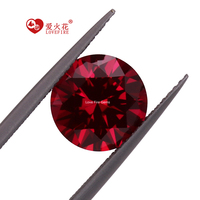 Petit quantité minimale de commande En Gros 3-10mm 8 # Pigeon Sang Rouge Corindon Lâche Facettes Rond Brillant Coupe Rubis Synthétique