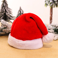 Chapeau de Père Noël en velours pelucheux rouge et blanc avec pompon en fourrure, personnalisable, vente en gros, pour fêtes, costumes de vacances, accessoires de tête, décoration d'hiver