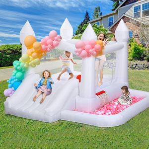 Château gonflable bleu clair personnalisé avec toboggan et piscine à balles, grande structure gonflable d'extérieur pour la <span class=keywords><strong>location</strong></span> événementielle - Product Image 2