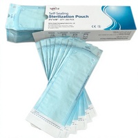 Sacs de stérilisation 90x260mm - Papier 60gsm + Film PE/CPP 5.2S Autoclavables, 200 Sachets/Boîte pour Instruments Dentaires et Médicaux