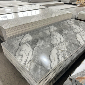 Giá tốt nhất UV tấm đá cẩm thạch tự dính 10x4 PVC Panel tường 3D in kỹ thuật số cho thương mại trang trí - Product Image 1