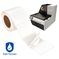 Rouleaux de papier d'étiquette à jet d'encre BOPP synthétique finition mate adhésif acrylique simple face découpé en usine pour imprimante Epson