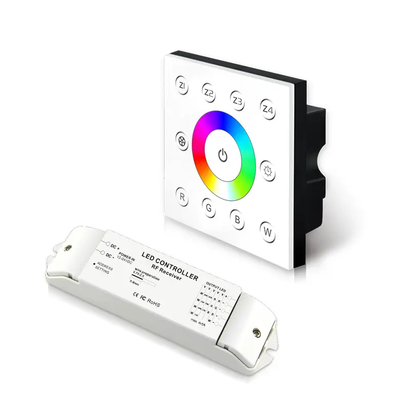 P8X + R4-2.4G Multi Zone RGB RGBW Led Control DMX512 2.4G RF LED Strip Warna Berubah DMX Controller