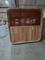 Ruang Sauna Tradisional Luar Ruangan untuk 4 Orang, Kit Sauna Kayu Solid Model Kubus Nordik dengan Pemandangan Panorama