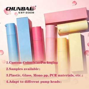 Flacon vide pour sérum et crème pour bébé en <span class=keywords><strong>plastique</strong></span> rond à double paroi, pompe à vide, couleur personnalisée, emballage cosmétique de luxe - Product Image 3