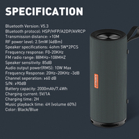 Reproductor USB LDNIO BTS13, Altavoz Portátil Inalámbrico Inteligente a Prueba de Agua, Mini Altavoz Bluetooth de Alta Calidad para Exteriores