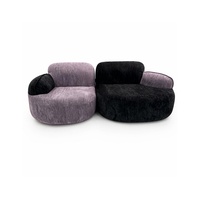 Canapé modulaire minimaliste moderne deux places en flanelle, fauteuil inclinable compact pour salon et appartements locatifs