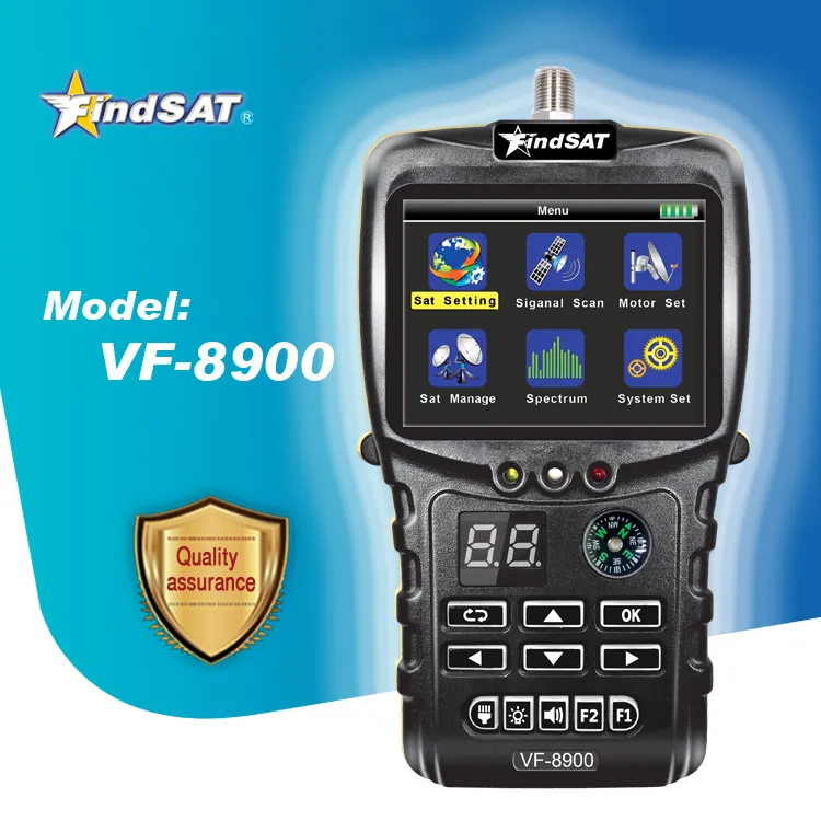 Misuratore di segnale satellitare (FindSAT VF8900) ricevitore TV + analizzatore di spettro 2024